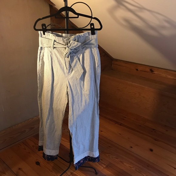 Madewell Denim Tie Waist Wide Leg Pants, NWT, 8 - Picture 1 of 13